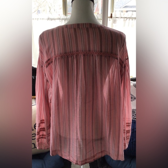 Lucky Brand Pink Striped Blouse - Picture 2 of 8